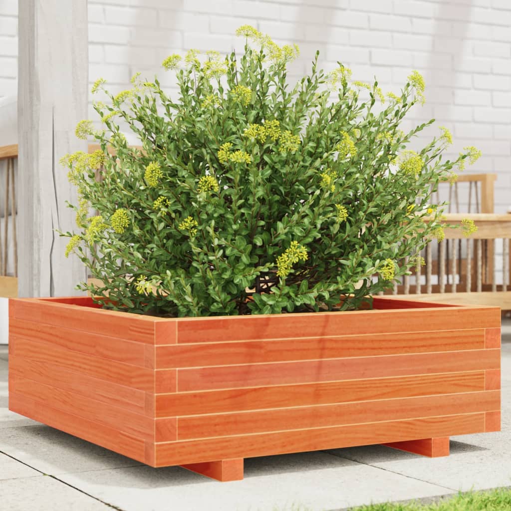Plantenbak 70x70x26,5 cm massief grenenhout wasbruin is nu te koop bij PeponiXL, paradijselijk wonen!