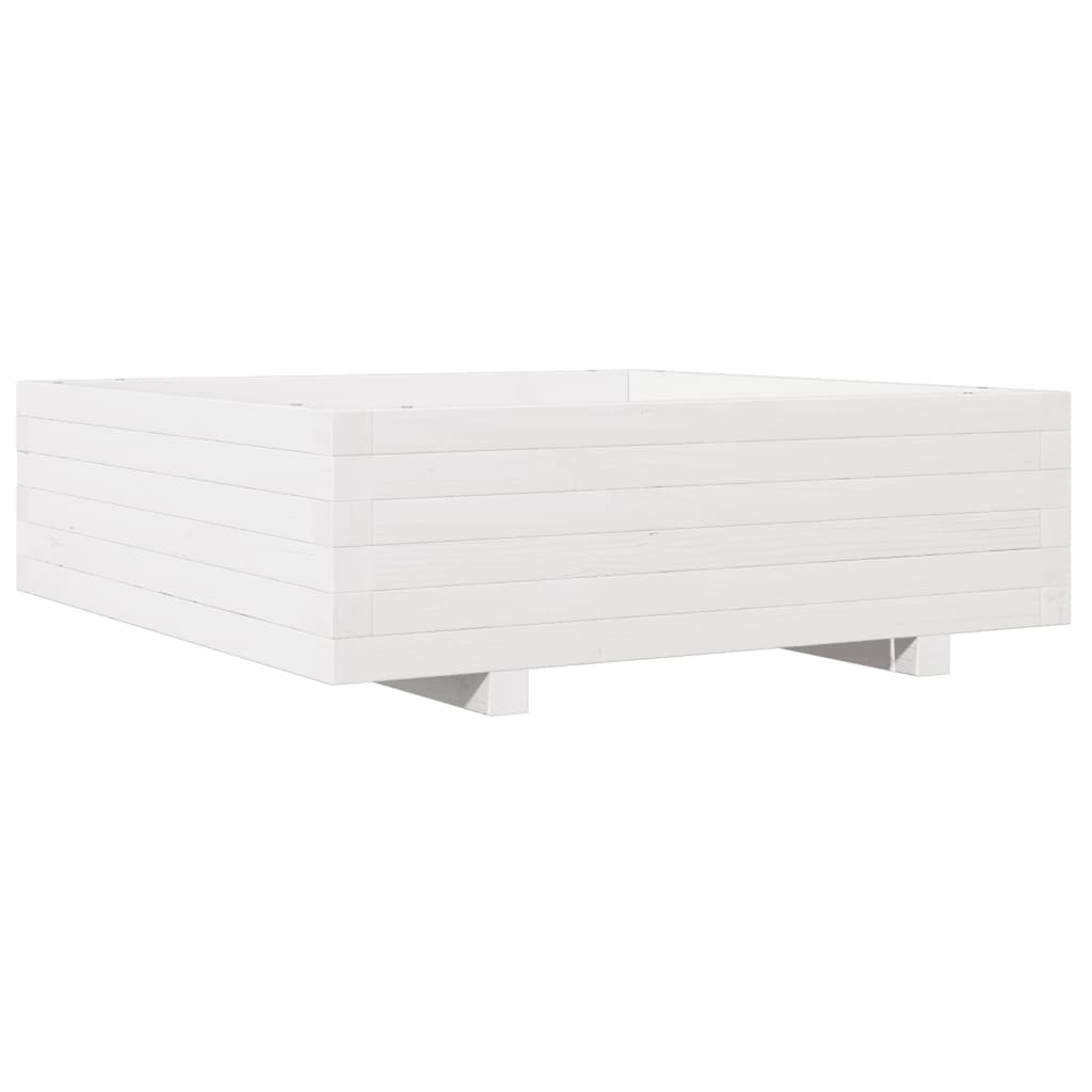 Plantenbak 80x80x26,5 cm massief grenenhout wit is nu te koop bij PeponiXL, paradijselijk wonen!