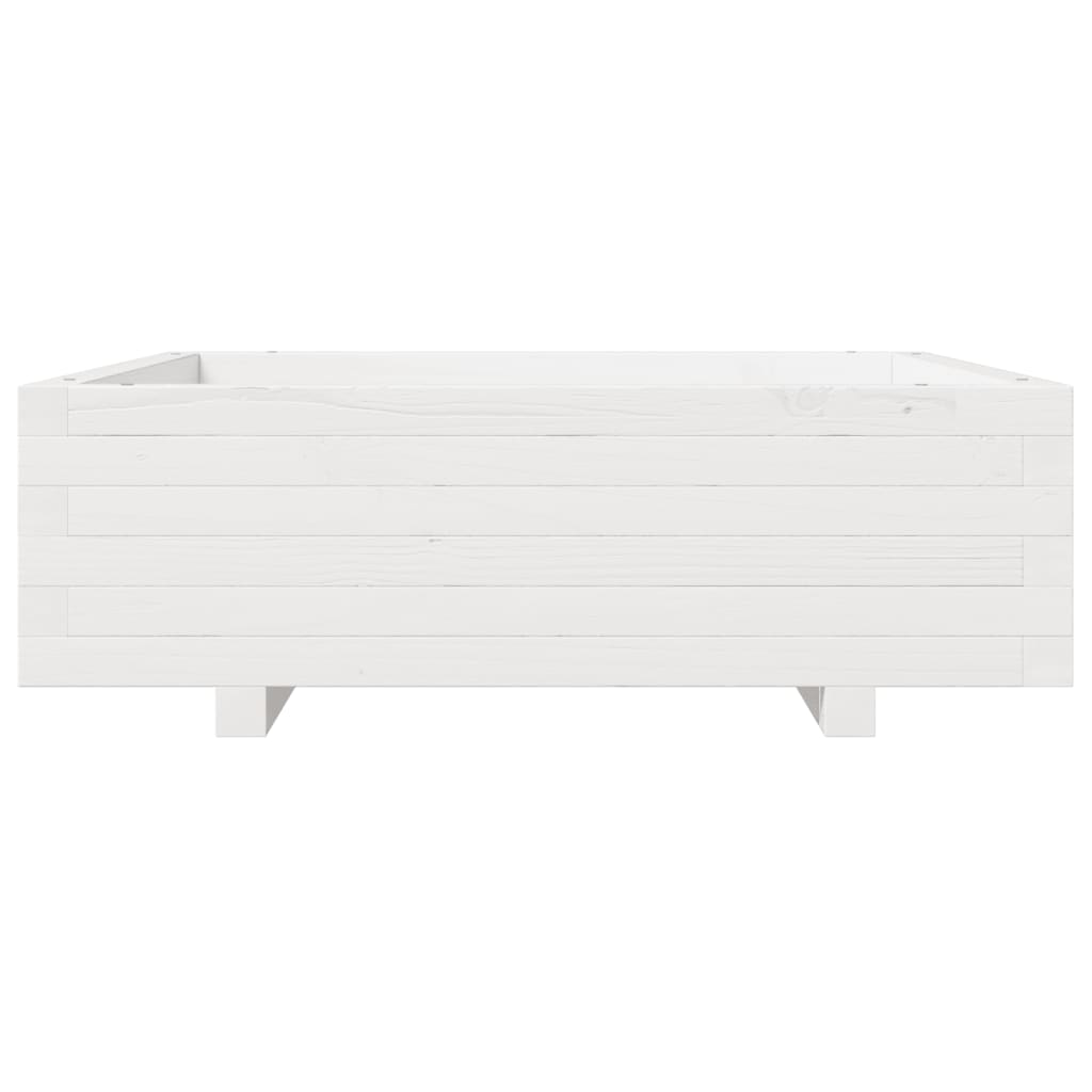 Plantenbak 80x80x26,5 cm massief grenenhout wit is nu te koop bij PeponiXL, paradijselijk wonen!