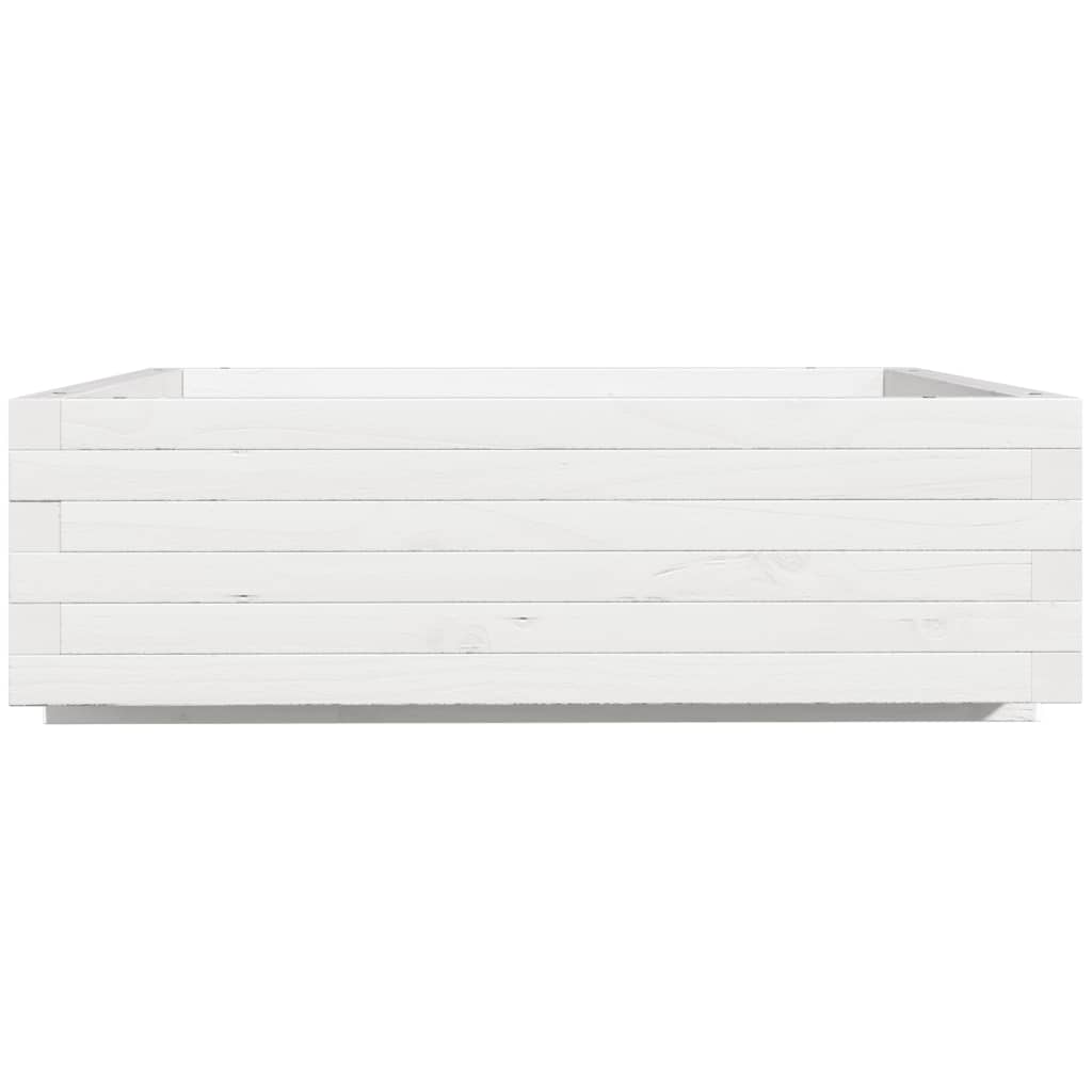 Plantenbak 80x80x26,5 cm massief grenenhout wit is nu te koop bij PeponiXL, paradijselijk wonen!