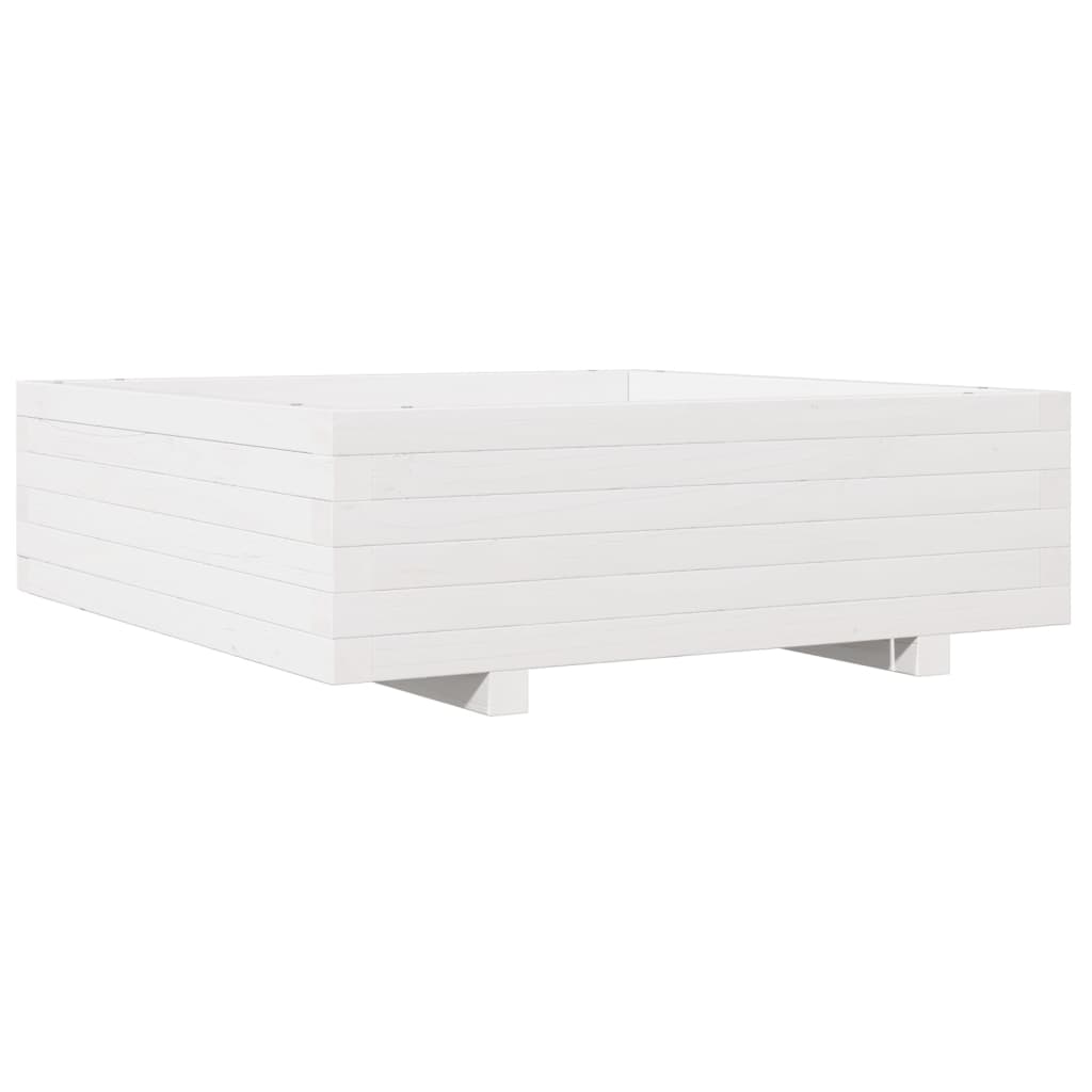Plantenbak 80x80x26,5 cm massief grenenhout wit is nu te koop bij PeponiXL, paradijselijk wonen!
