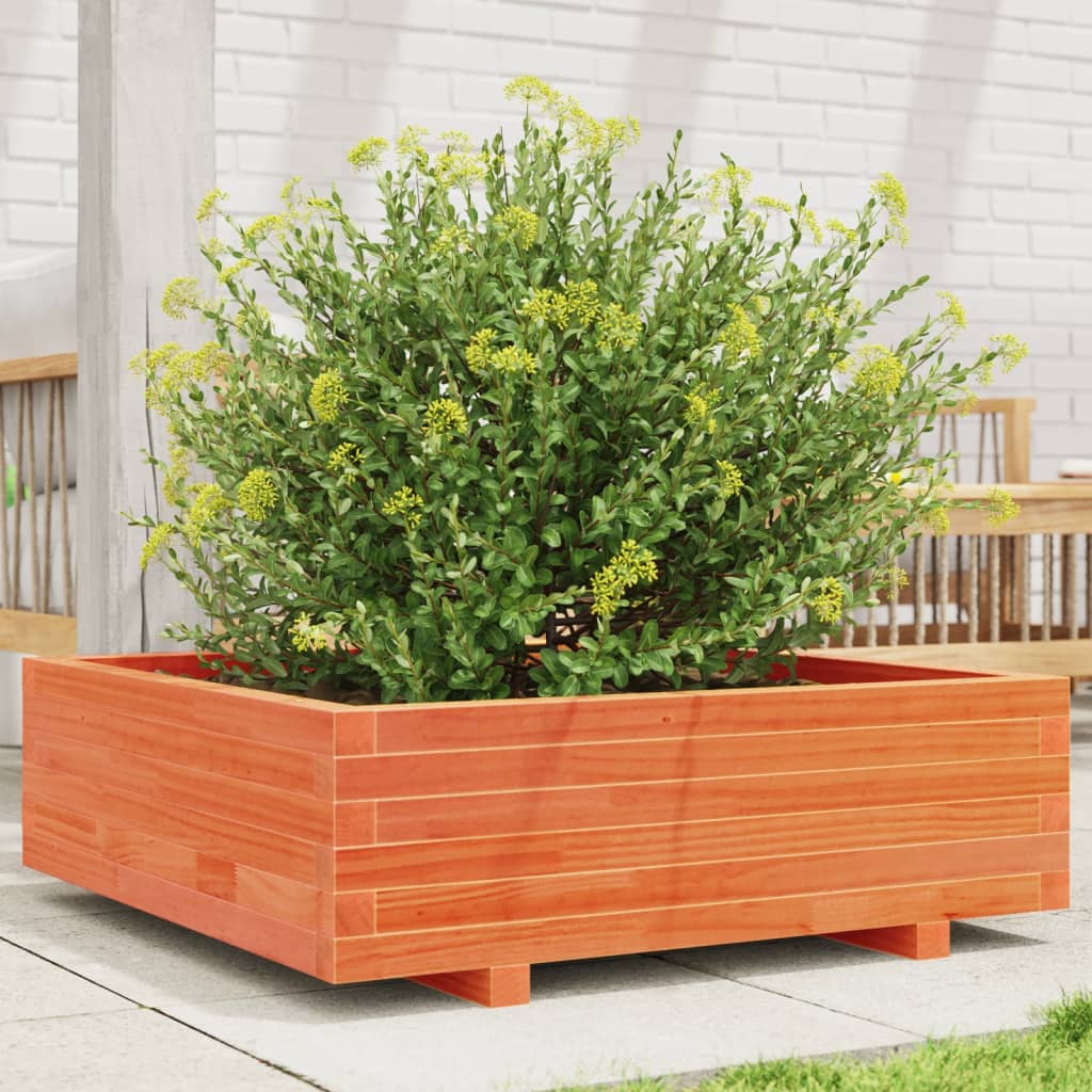 Plantenbak 80x80x26,5 cm massief grenenhout wasbruin is nu te koop bij PeponiXL, paradijselijk wonen!