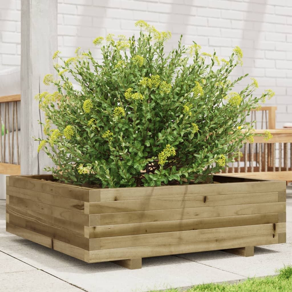 Plantenbak 80x80x26,5 cm geïmpregneerd grenenhout is nu te koop bij PeponiXL, paradijselijk wonen!