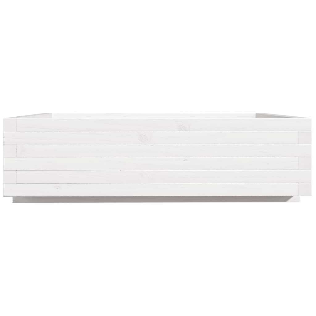 Plantenbak 90x90x26,5 cm massief grenenhout wit is nu te koop bij PeponiXL, paradijselijk wonen!