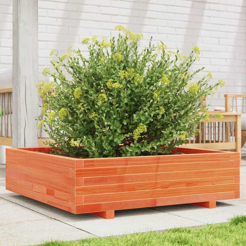 Plantenbak 90x90x26,5 cm massief grenenhout wasbruin is nu te koop bij PeponiXL, paradijselijk wonen!