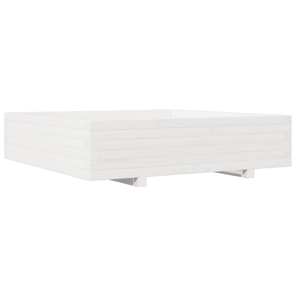 Plantenbak 100x100x26,5 cm massief grenenhout wit is nu te koop bij PeponiXL, paradijselijk wonen!