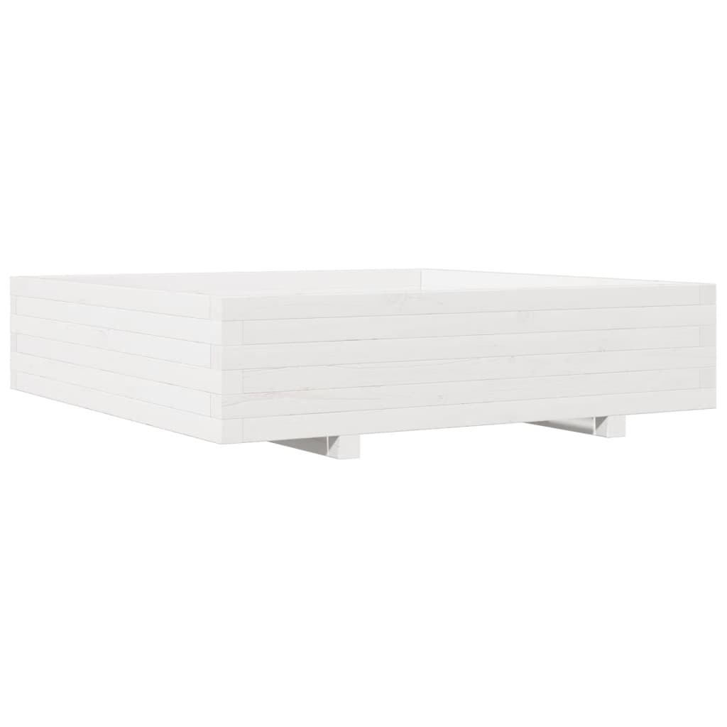 Plantenbak 100x100x26,5 cm massief grenenhout wit is nu te koop bij PeponiXL, paradijselijk wonen!