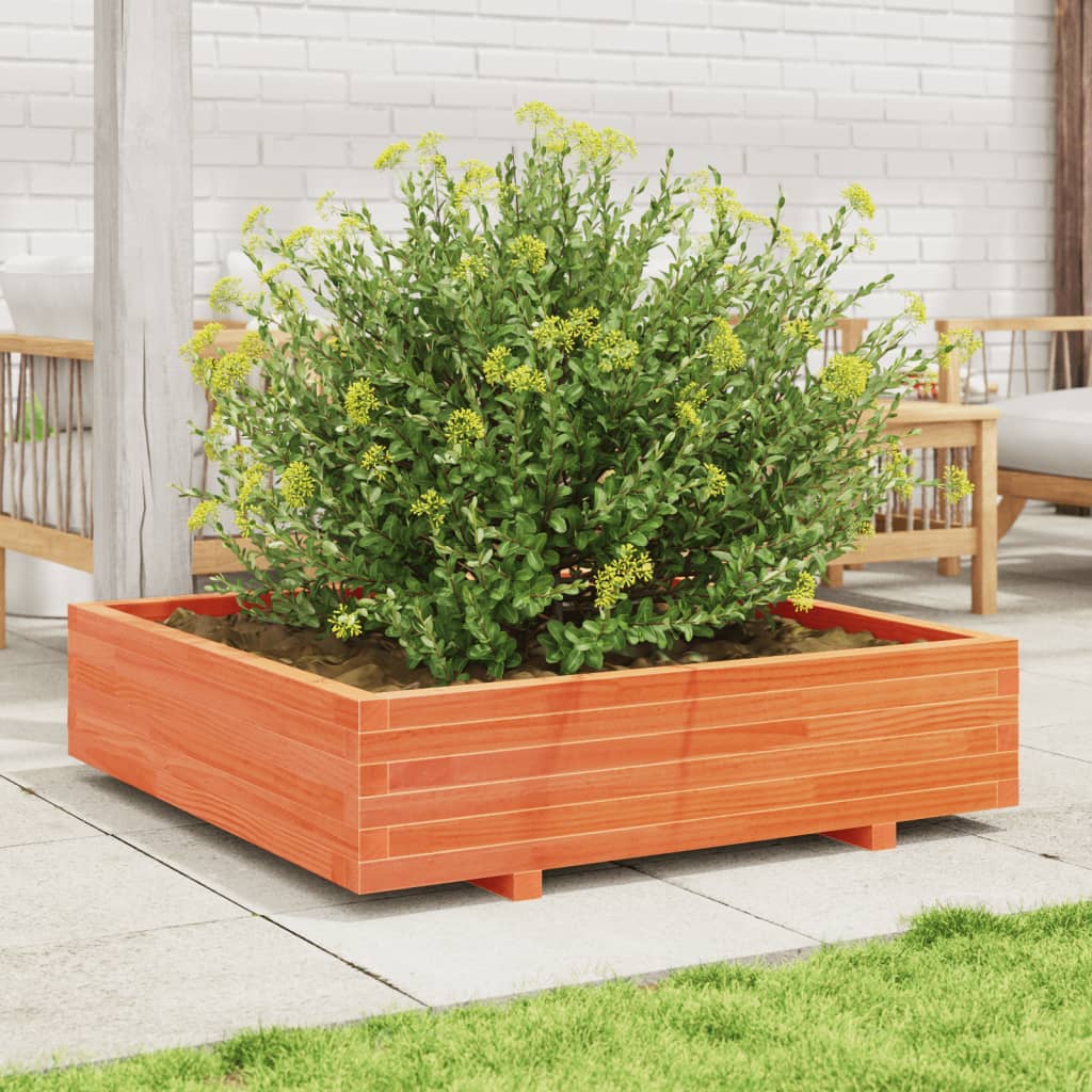Plantenbak 100x100x26,5 cm massief grenenhout wasbruin is nu te koop bij PeponiXL, paradijselijk wonen!