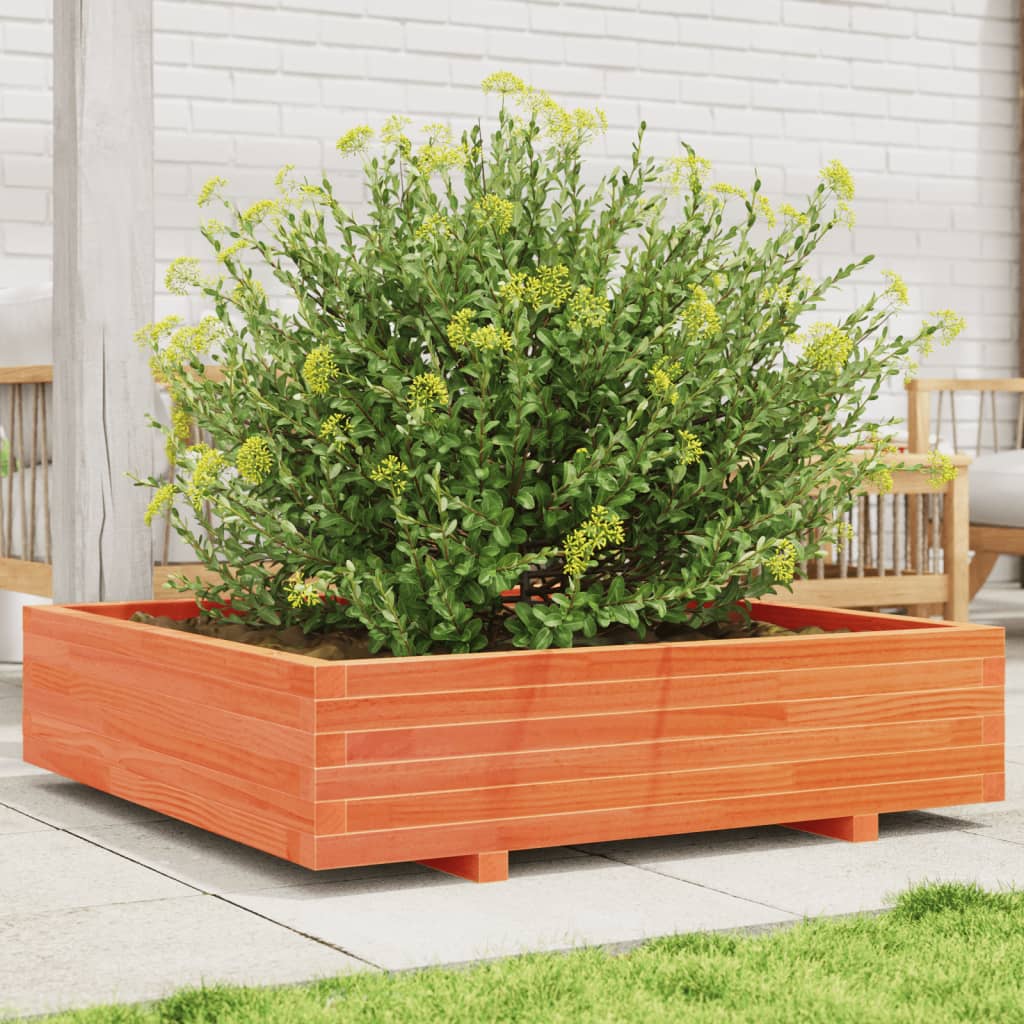 Plantenbak 100x100x26,5 cm massief grenenhout wasbruin is nu te koop bij PeponiXL, paradijselijk wonen!