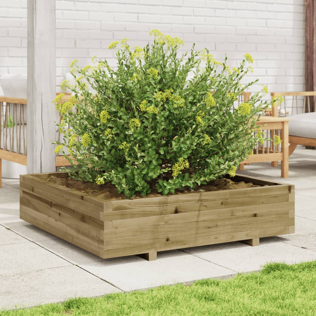 Plantenbak 100x100x26,5 cm geïmpregneerd grenenhout is nu te koop bij PeponiXL, paradijselijk wonen!