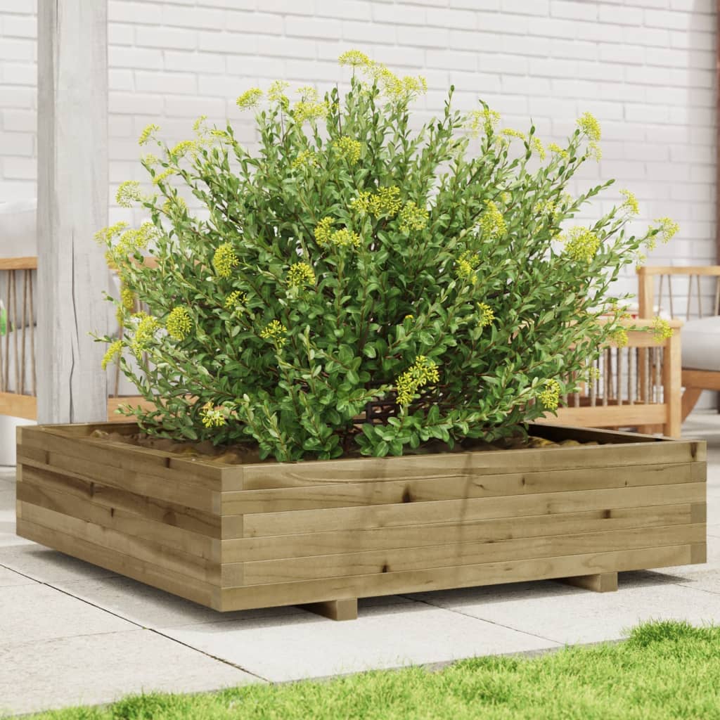 Plantenbak 100x100x26,5 cm geïmpregneerd grenenhout is nu te koop bij PeponiXL, paradijselijk wonen!