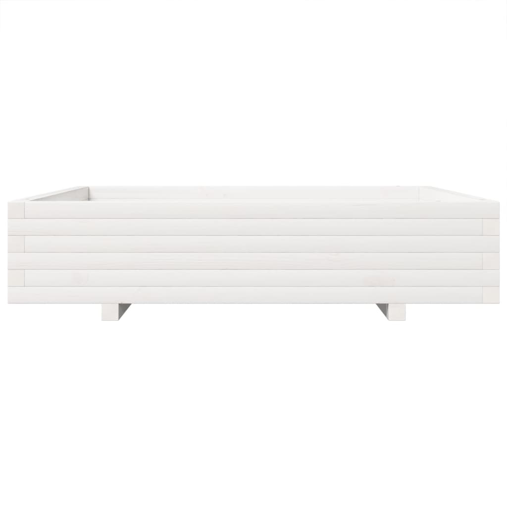 Plantenbak 110x110x26,5 cm massief grenenhout wit is nu te koop bij PeponiXL, paradijselijk wonen!