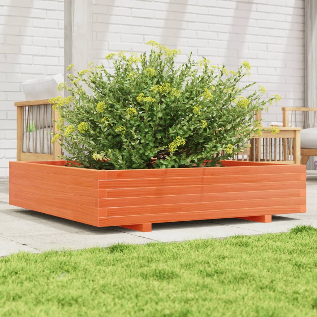 Plantenbak 110x110x26,5 cm massief grenenhout wasbruin is nu te koop bij PeponiXL, paradijselijk wonen!