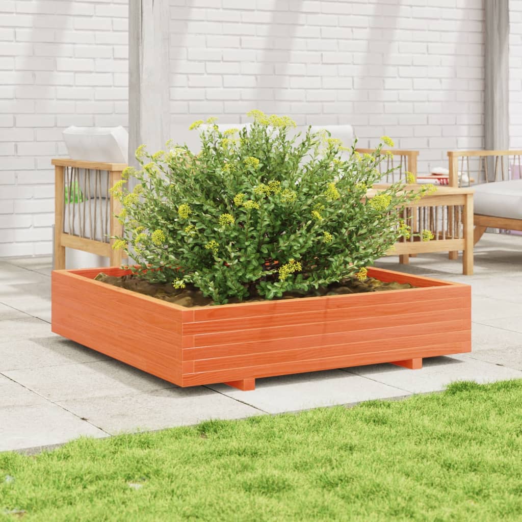 Plantenbak 110x110x26,5 cm massief grenenhout wasbruin is nu te koop bij PeponiXL, paradijselijk wonen!