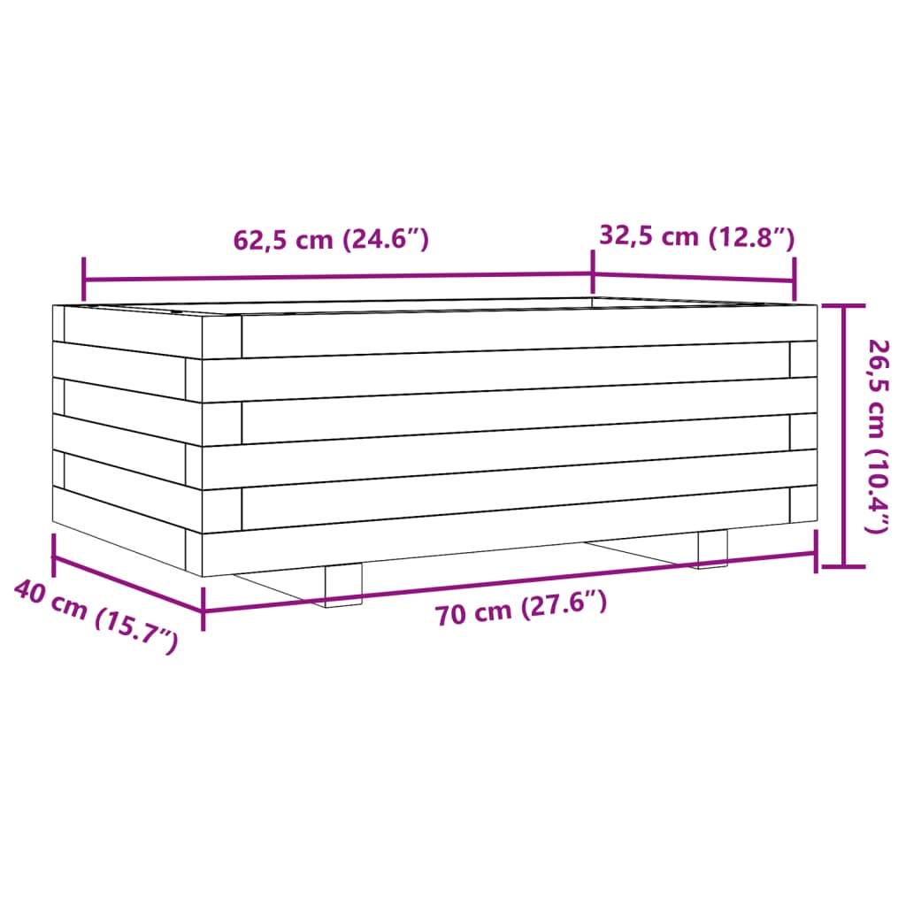 Plantenbak 70x40x26,5 cm massief grenenhout wasbruin is nu te koop bij PeponiXL, paradijselijk wonen!