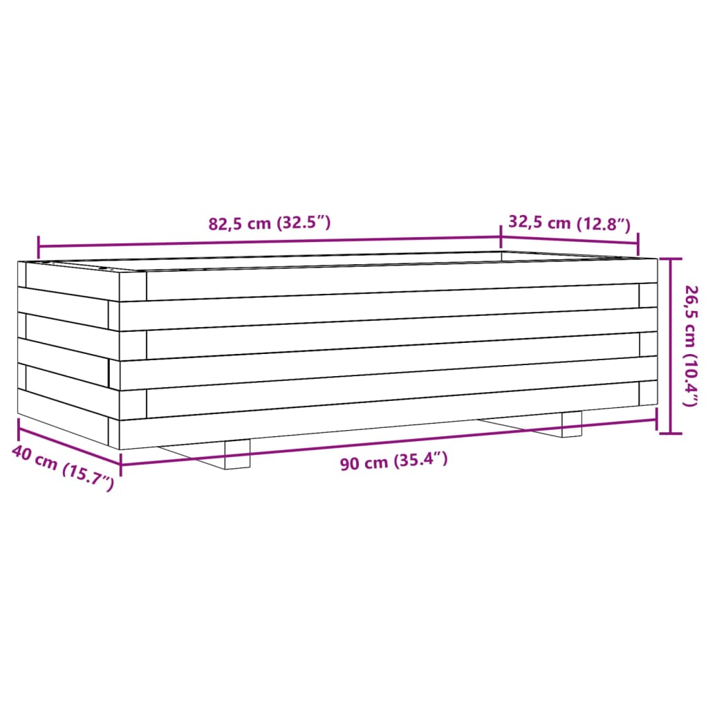 Plantenbak 90x40x26,5 cm massief grenenhout wasbruin is nu te koop bij PeponiXL, paradijselijk wonen!