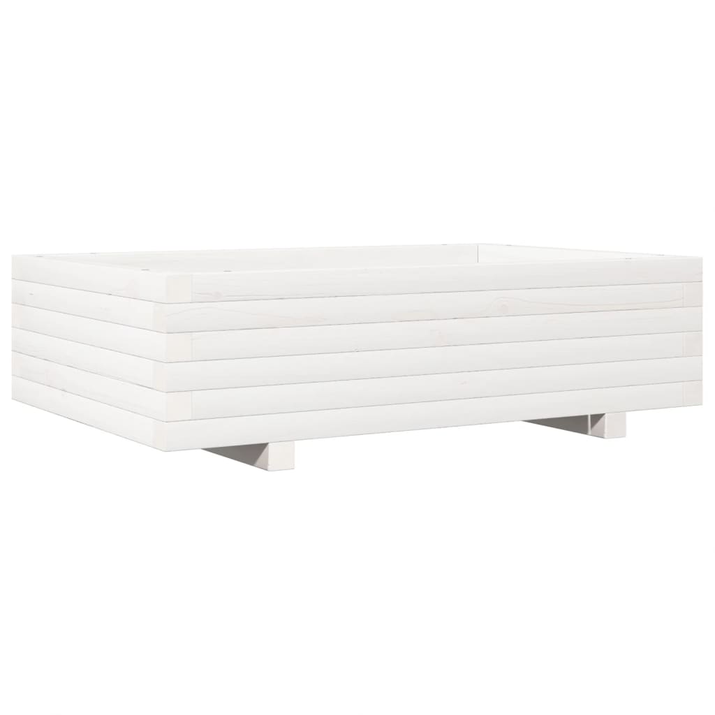 Plantenbak 90x60x26,5 cm massief grenenhout wit is nu te koop bij PeponiXL, paradijselijk wonen!