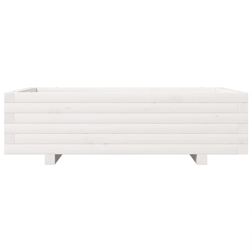 Plantenbak 90x60x26,5 cm massief grenenhout wit is nu te koop bij PeponiXL, paradijselijk wonen!