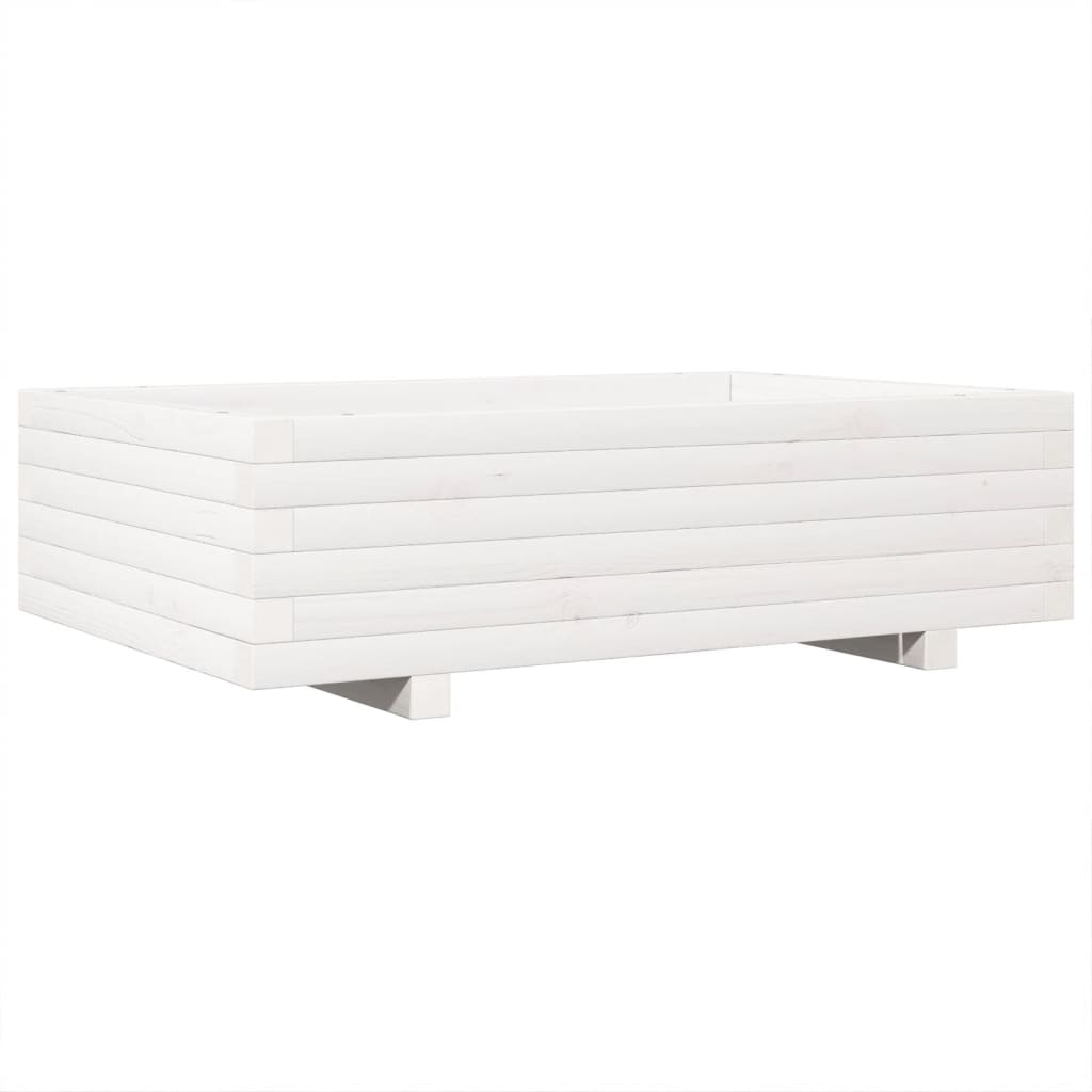 Plantenbak 90x60x26,5 cm massief grenenhout wit is nu te koop bij PeponiXL, paradijselijk wonen!