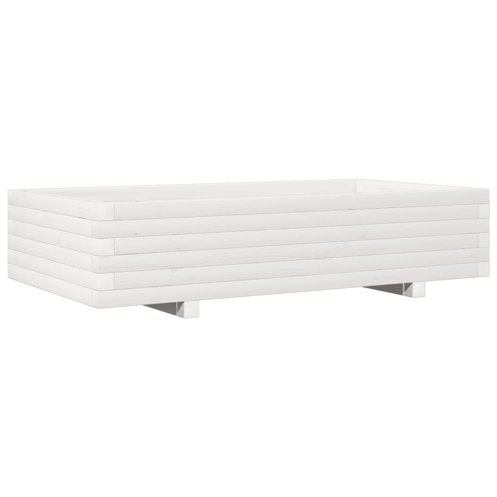 Plantenbak 110x60x26,5 cm massief grenenhout wit is nu te koop bij PeponiXL, paradijselijk wonen!