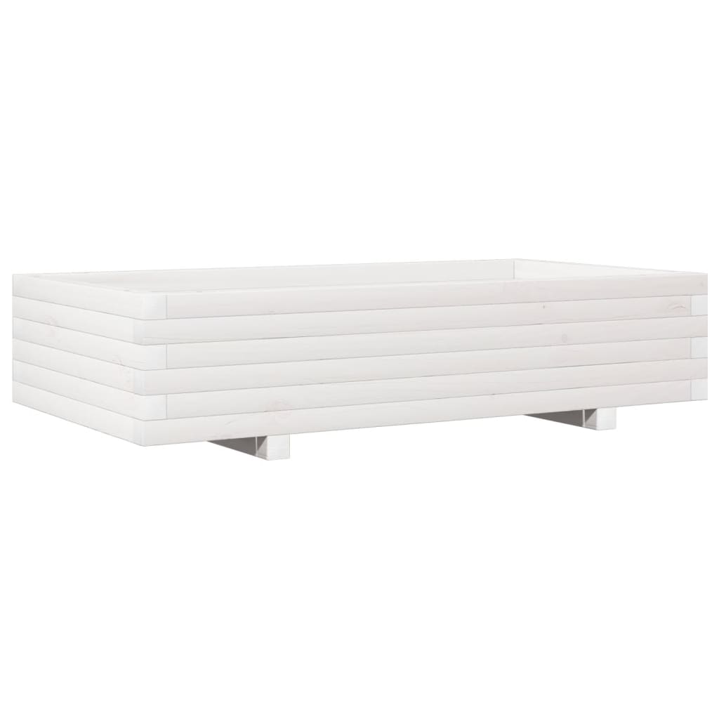 Plantenbak 110x60x26,5 cm massief grenenhout wit is nu te koop bij PeponiXL, paradijselijk wonen!