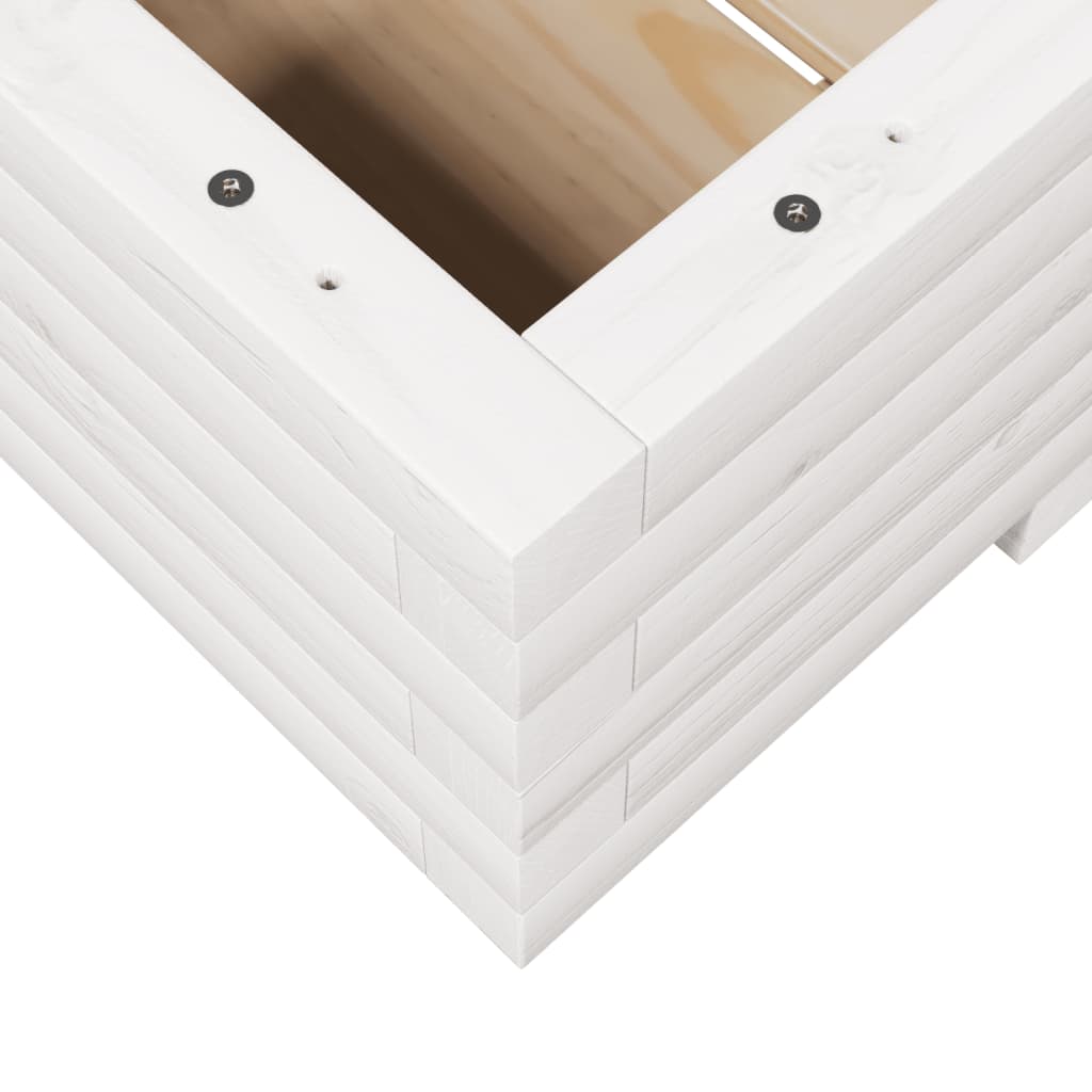 Plantenbak 110x60x26,5 cm massief grenenhout wit is nu te koop bij PeponiXL, paradijselijk wonen!