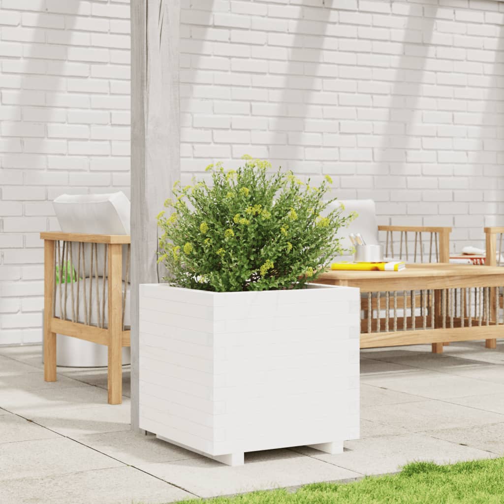 Plantenbak 50x50x49,5 cm massief grenenhout wit is nu te koop bij PeponiXL, paradijselijk wonen!