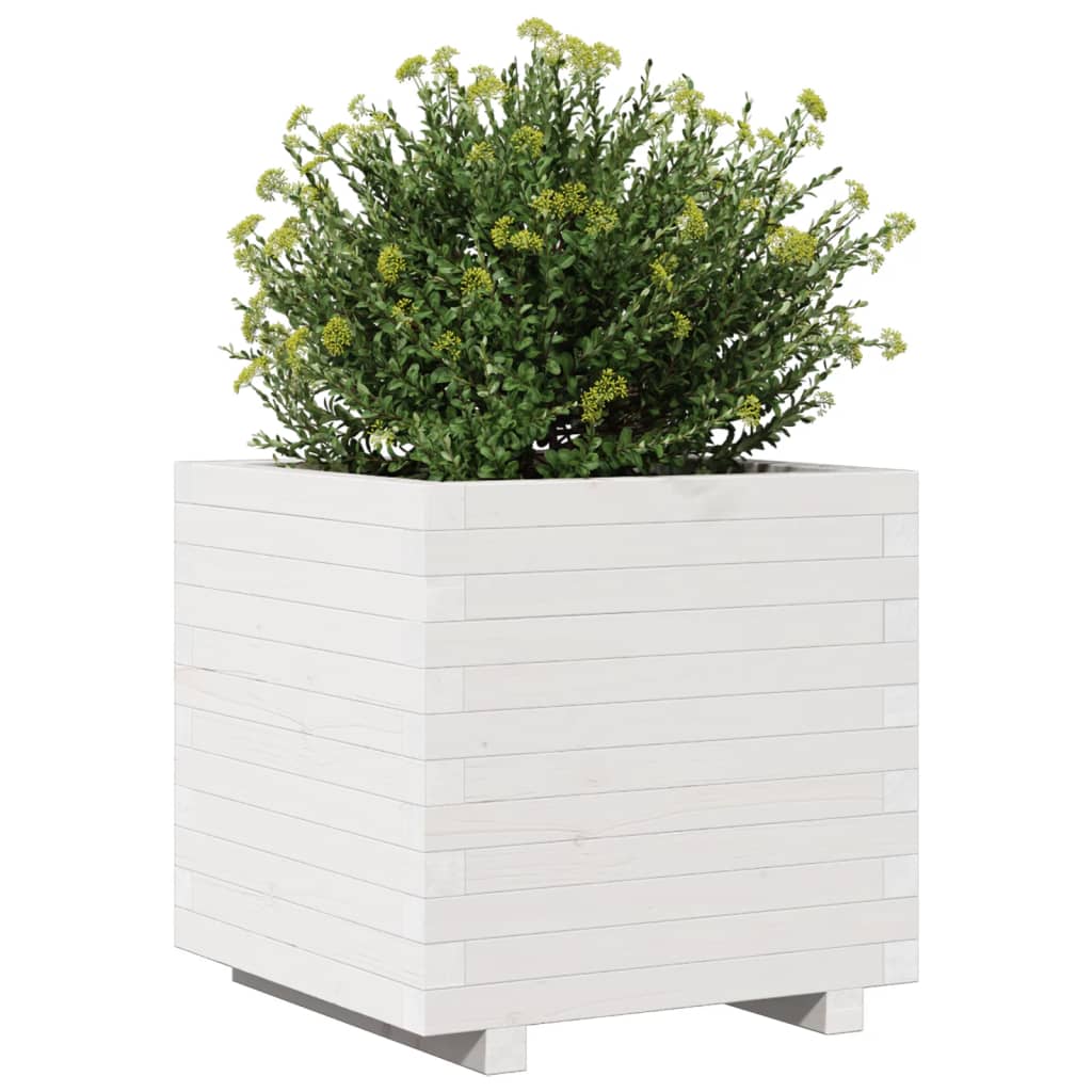 Plantenbak 50x50x49,5 cm massief grenenhout wit is nu te koop bij PeponiXL, paradijselijk wonen!