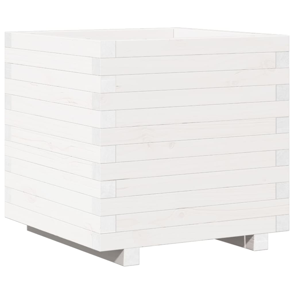 Plantenbak 50x50x49,5 cm massief grenenhout wit is nu te koop bij PeponiXL, paradijselijk wonen!