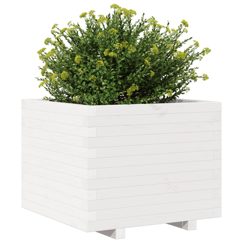 Plantenbak 60x60x49,5 cm massief grenenhout wit is nu te koop bij PeponiXL, paradijselijk wonen!