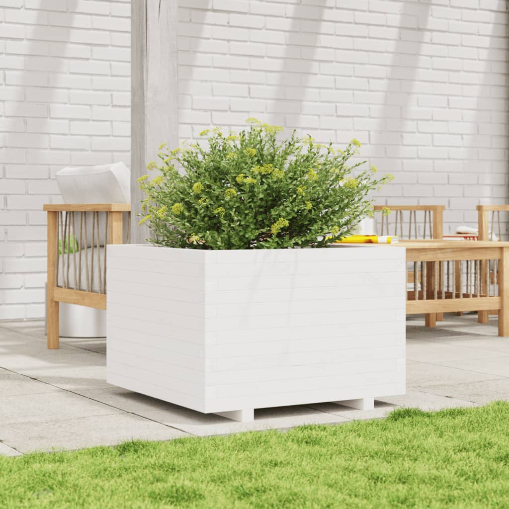 Plantenbak 70x70x49,5 cm massief grenenhout wit is nu te koop bij PeponiXL, paradijselijk wonen!