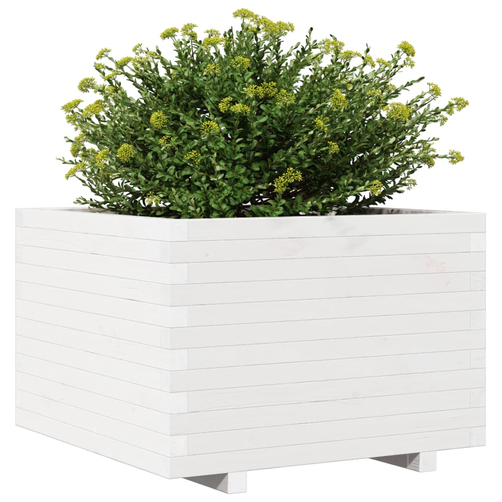 Plantenbak 70x70x49,5 cm massief grenenhout wit is nu te koop bij PeponiXL, paradijselijk wonen!
