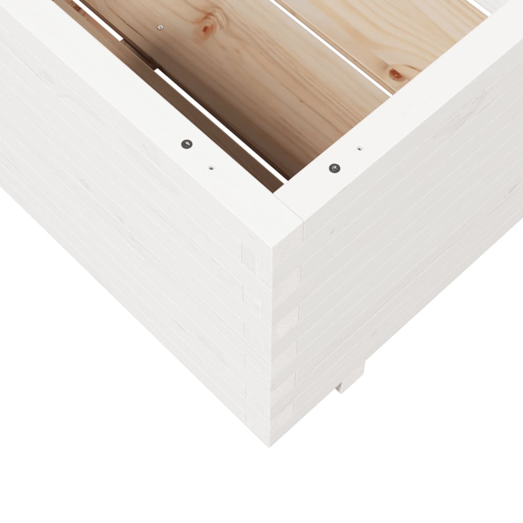 Plantenbak 70x70x49,5 cm massief grenenhout wit is nu te koop bij PeponiXL, paradijselijk wonen!