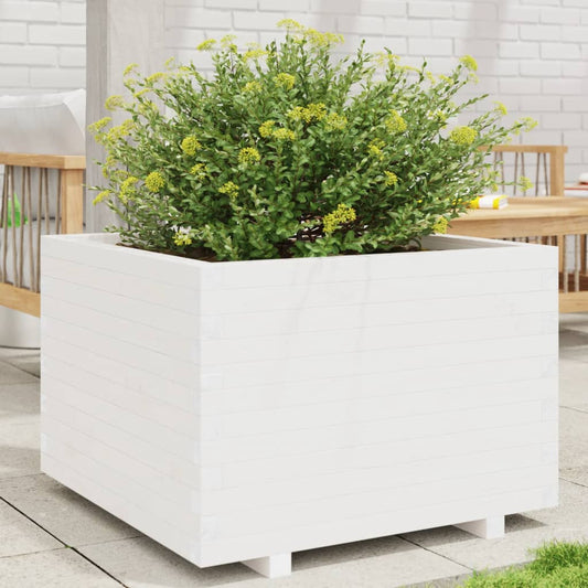 Plantenbak 70x70x49,5 cm massief grenenhout wit is nu te koop bij PeponiXL, paradijselijk wonen!
