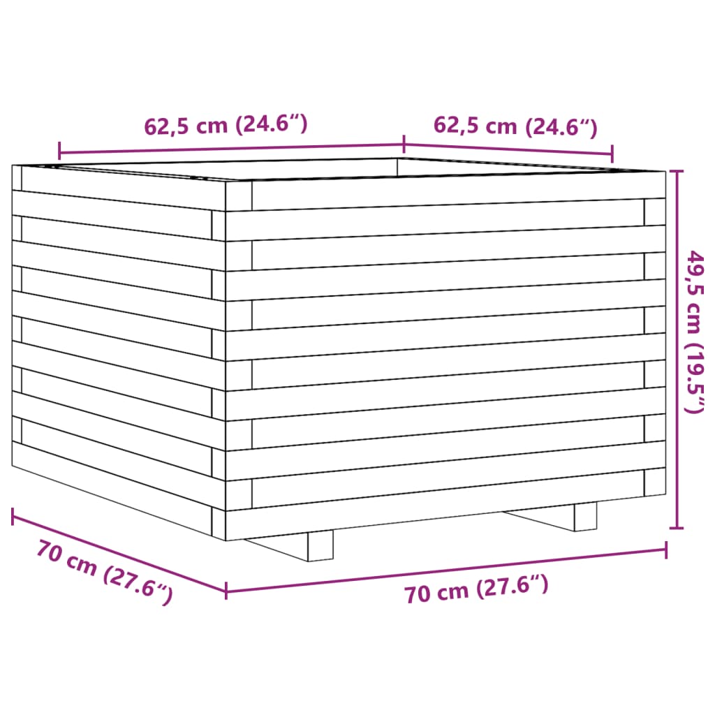 Plantenbak 70x70x49,5 cm massief douglashout is nu te koop bij PeponiXL, paradijselijk wonen!