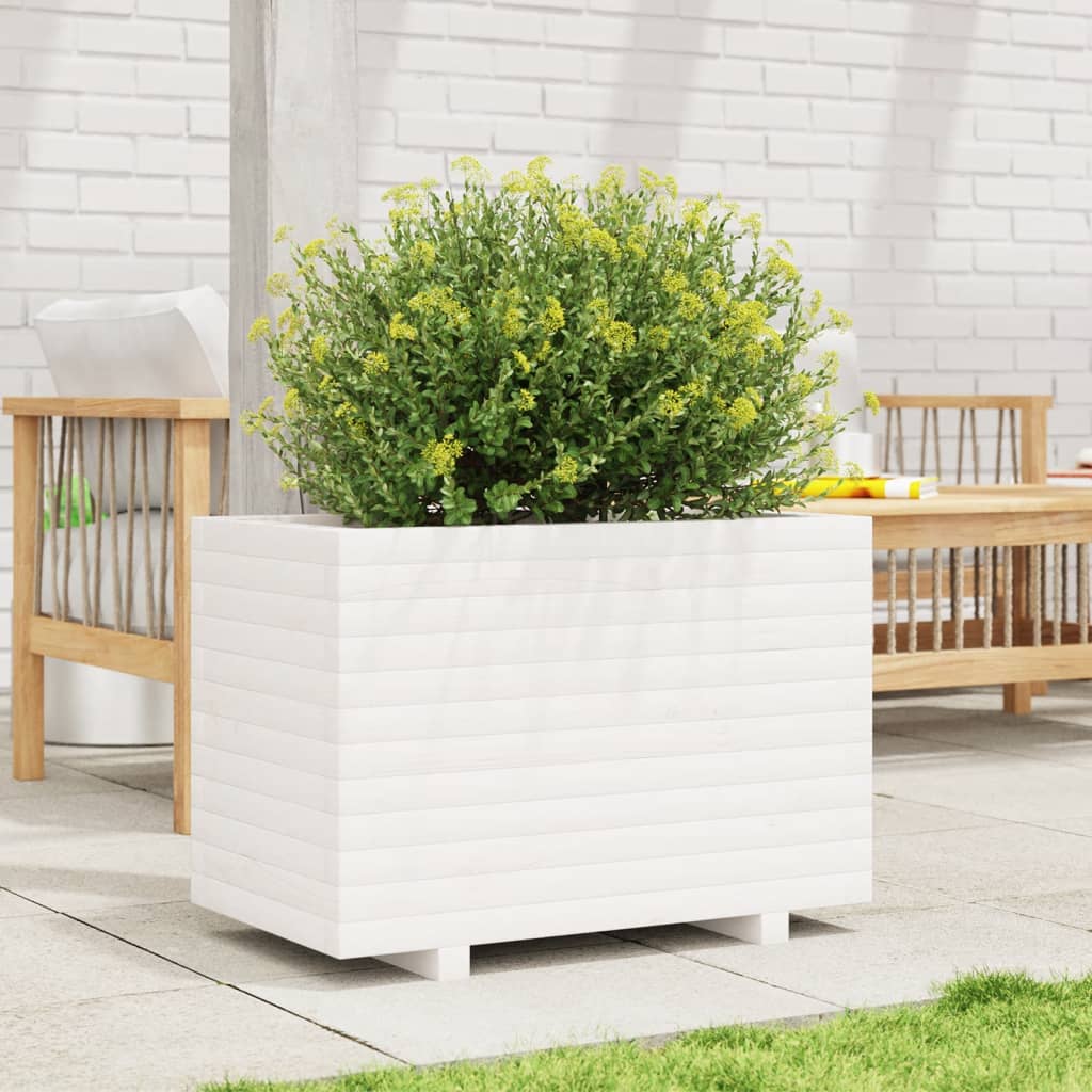 Plantenbak 70x40x49,5 cm massief grenenhout wit is nu te koop bij PeponiXL, paradijselijk wonen!