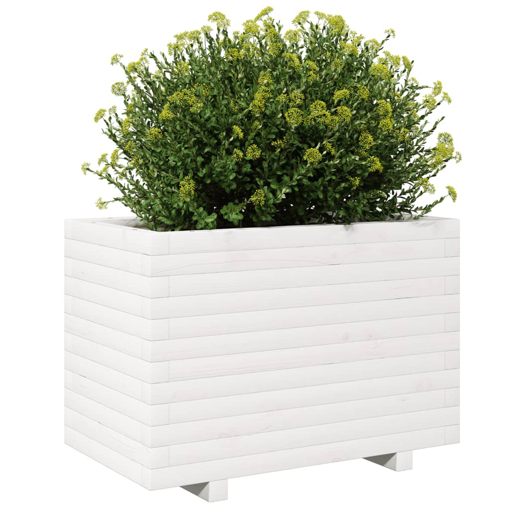 Plantenbak 70x40x49,5 cm massief grenenhout wit is nu te koop bij PeponiXL, paradijselijk wonen!