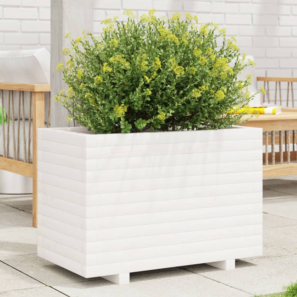 Plantenbak 70x40x49,5 cm massief grenenhout wit is nu te koop bij PeponiXL, paradijselijk wonen!