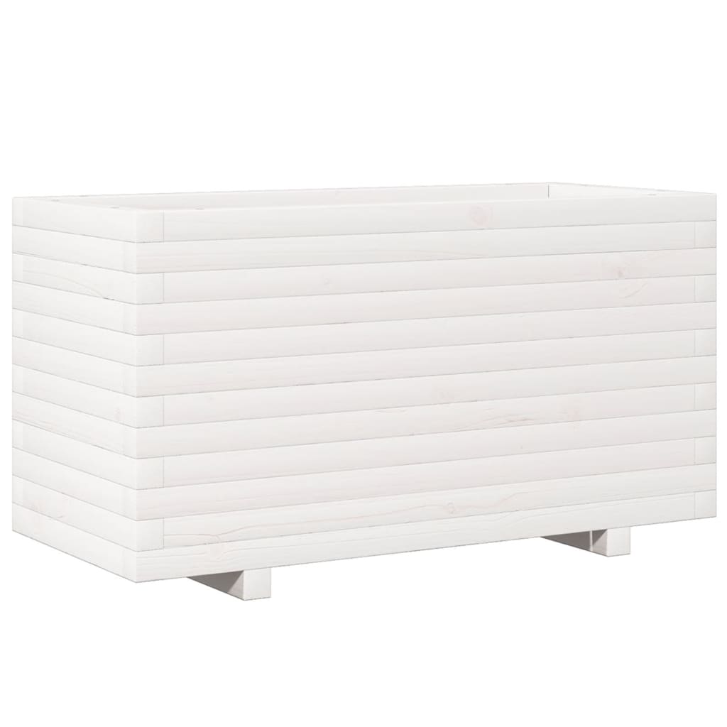 Plantenbak 90x40x49,5 cm massief grenenhout wit is nu te koop bij PeponiXL, paradijselijk wonen!