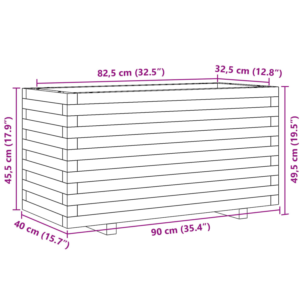Plantenbak 90x40x49,5 cm massief grenenhout wit is nu te koop bij PeponiXL, paradijselijk wonen!