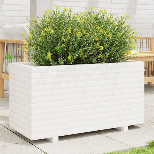 Plantenbak 90x40x49,5 cm massief grenenhout wit is nu te koop bij PeponiXL, paradijselijk wonen!
