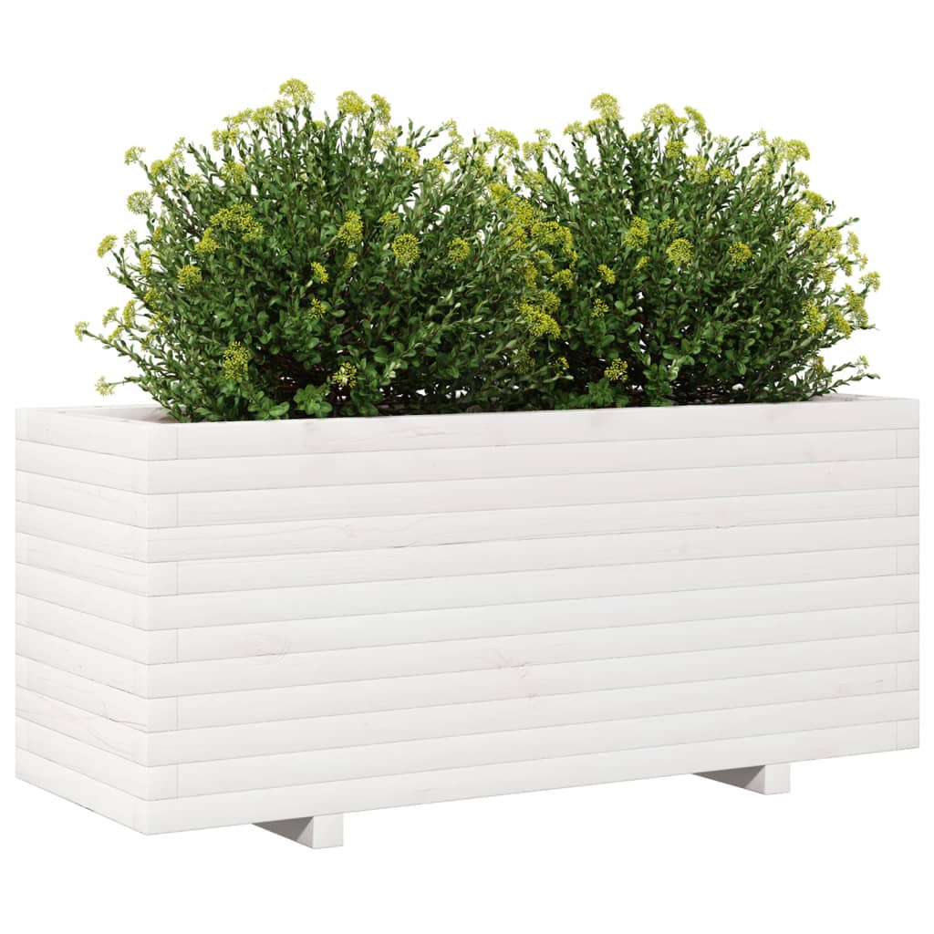 Plantenbak 110x40x49,5 cm massief grenenhout wit is nu te koop bij PeponiXL, paradijselijk wonen!