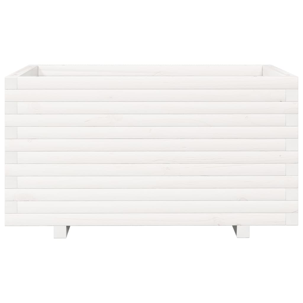 Plantenbak 90x60x49,5 cm massief grenenhout wit is nu te koop bij PeponiXL, paradijselijk wonen!