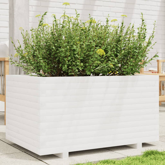Plantenbak 90x60x49,5 cm massief grenenhout wit is nu te koop bij PeponiXL, paradijselijk wonen!