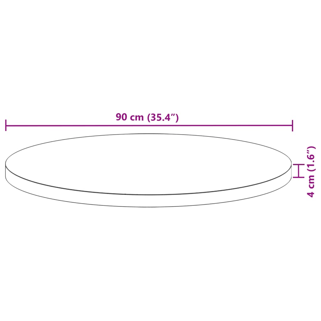 Tafelblad rond Ø 90x4 cm massief acaciahout is nu te koop bij PeponiXL, paradijselijk wonen!