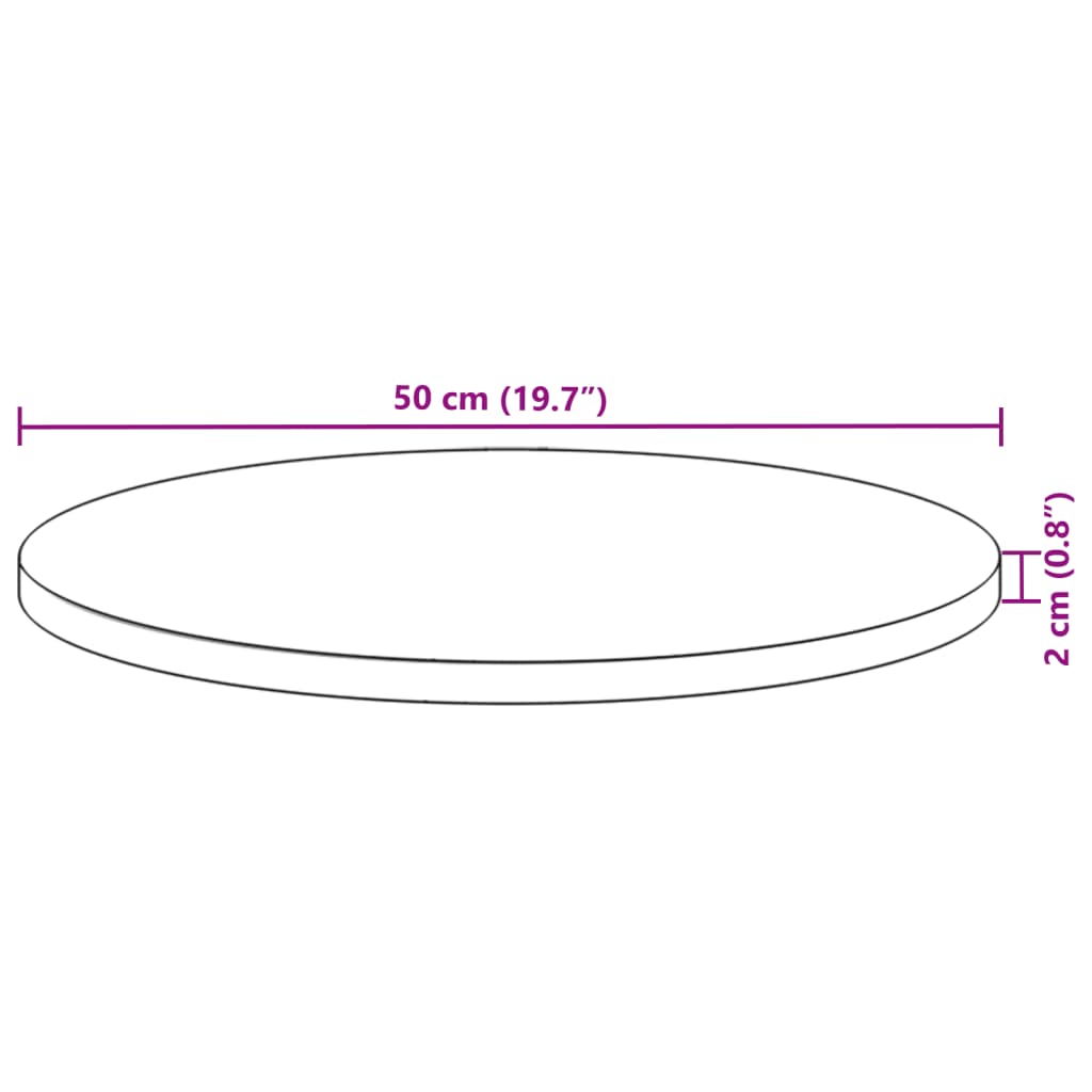 Tafelblad rond Ø 50x2 cm massief acaciahout is nu te koop bij PeponiXL, paradijselijk wonen!