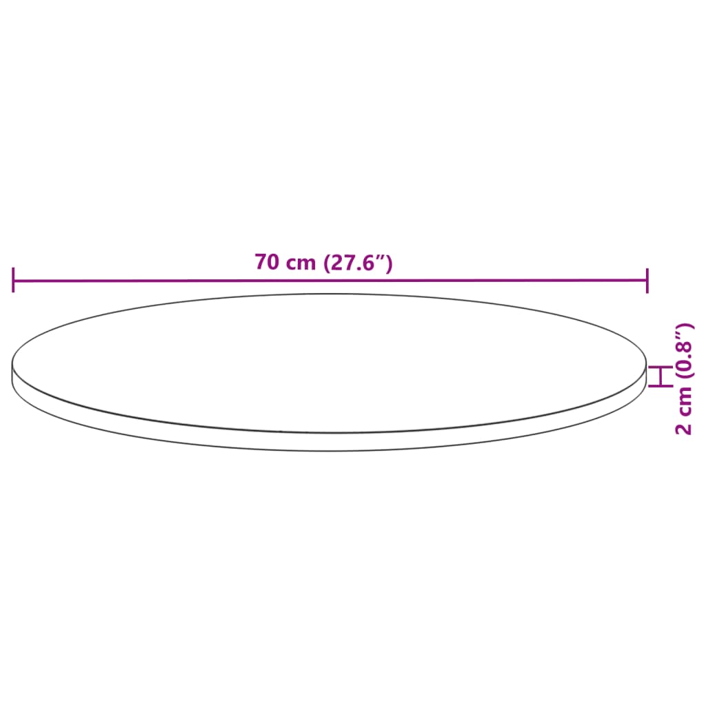 Tafelblad rond Ø 50x2 cm massief acaciahout is nu te koop bij PeponiXL, paradijselijk wonen!