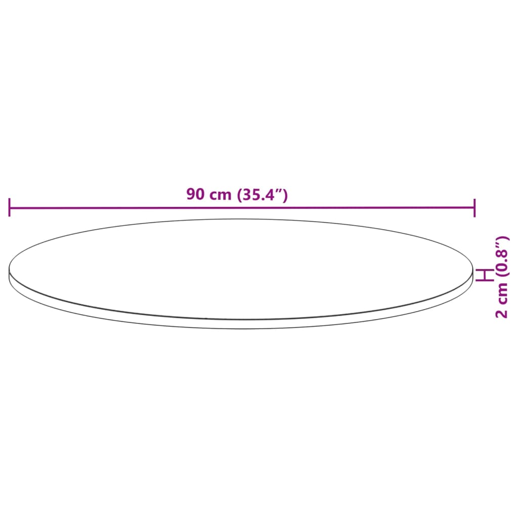 Tafelblad rond Ø 90x2 cm massief acaciahout is nu te koop bij PeponiXL, paradijselijk wonen!