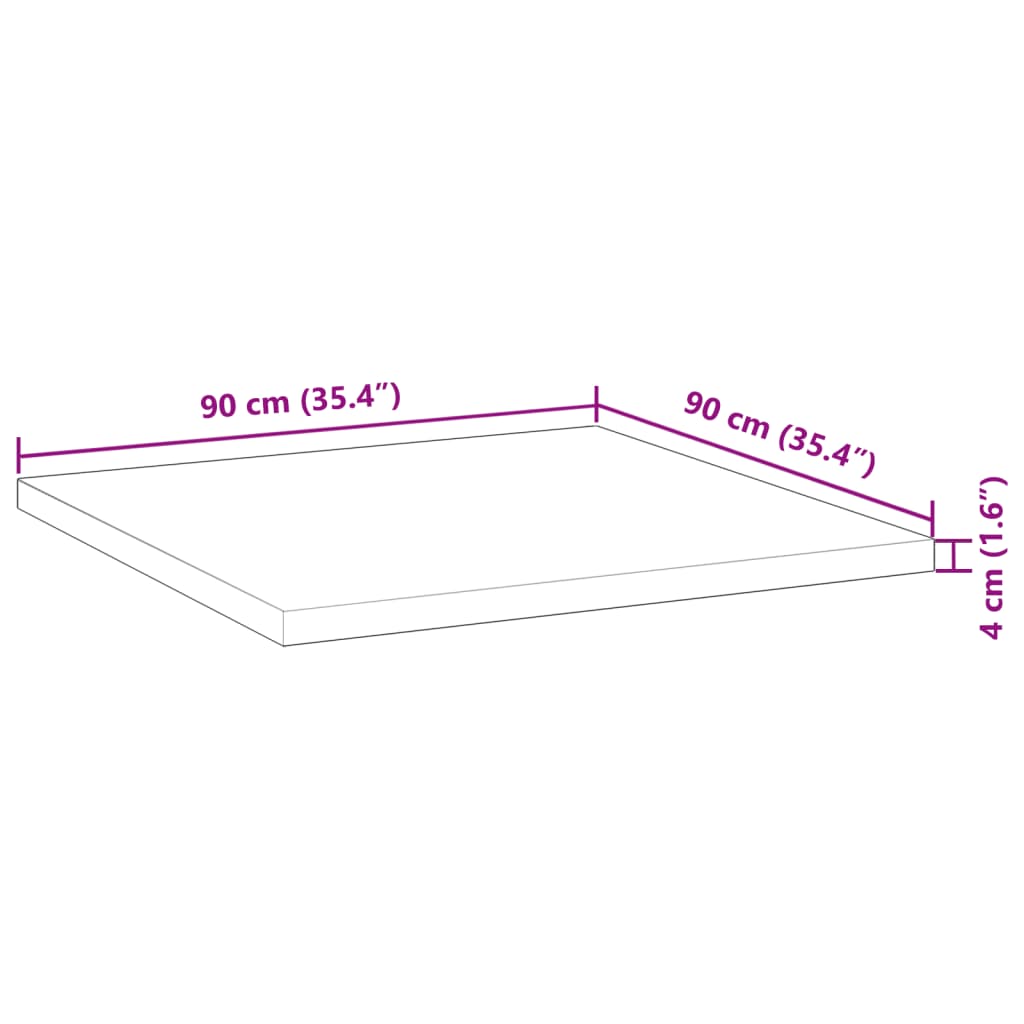 Tafelblad vierkant 90x90x4 cm massief acaciahout is nu te koop bij PeponiXL, paradijselijk wonen!