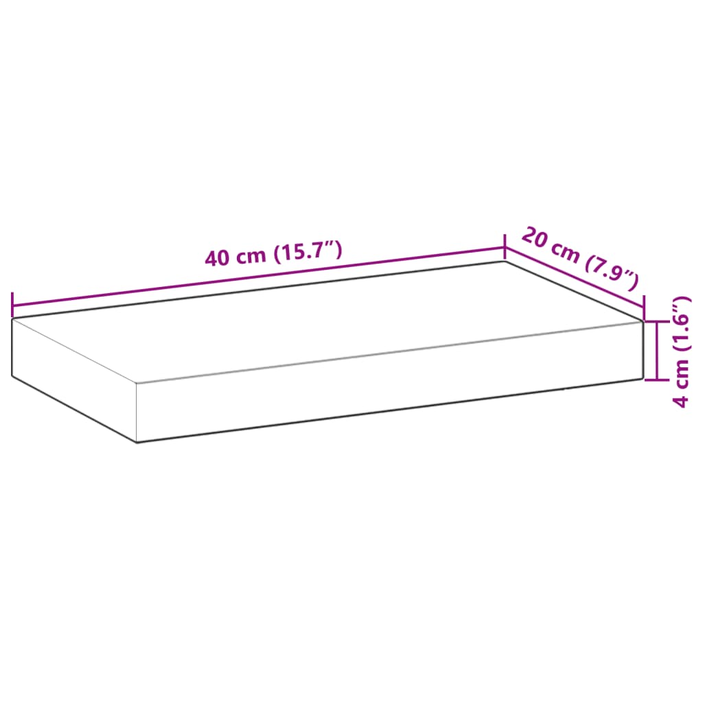 Tafelblad rechthoekig 40x20x4 cm massief acaciahout is nu te koop bij PeponiXL, paradijselijk wonen!